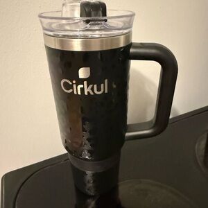 Cirkul Black Leopard Print Travel Mug with Handle - Insulated Beverage Tumbler